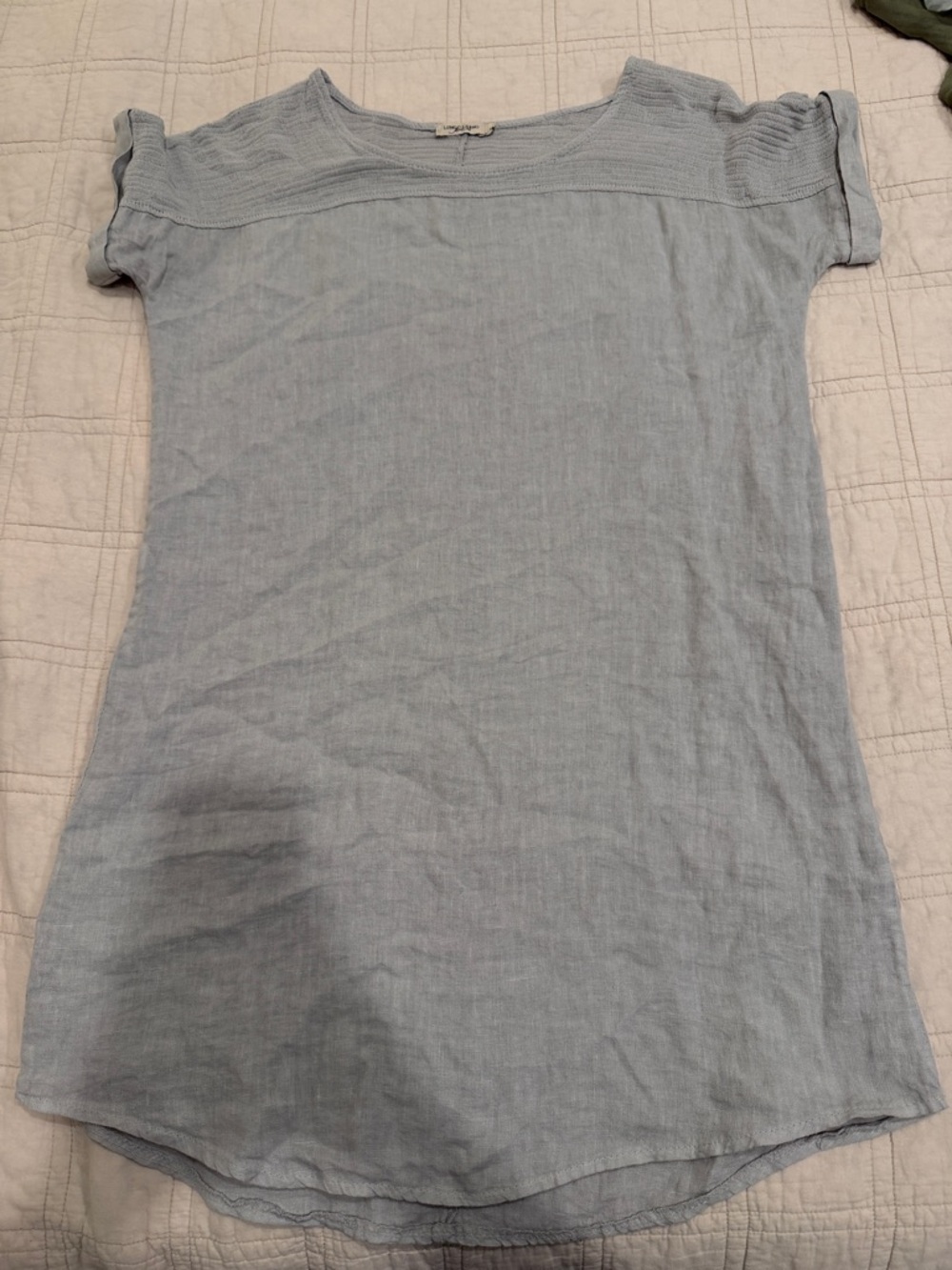 Lungo L'Arno Gray Short Sleeve linen Dress